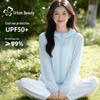 Damen Eis Seide Schnelltrocknend UV-Schutz Sonnen Kapuzenpullover