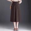 High Waist Elegant Woolen Knit Skirt with Pockets - Autumn/Winter 2025