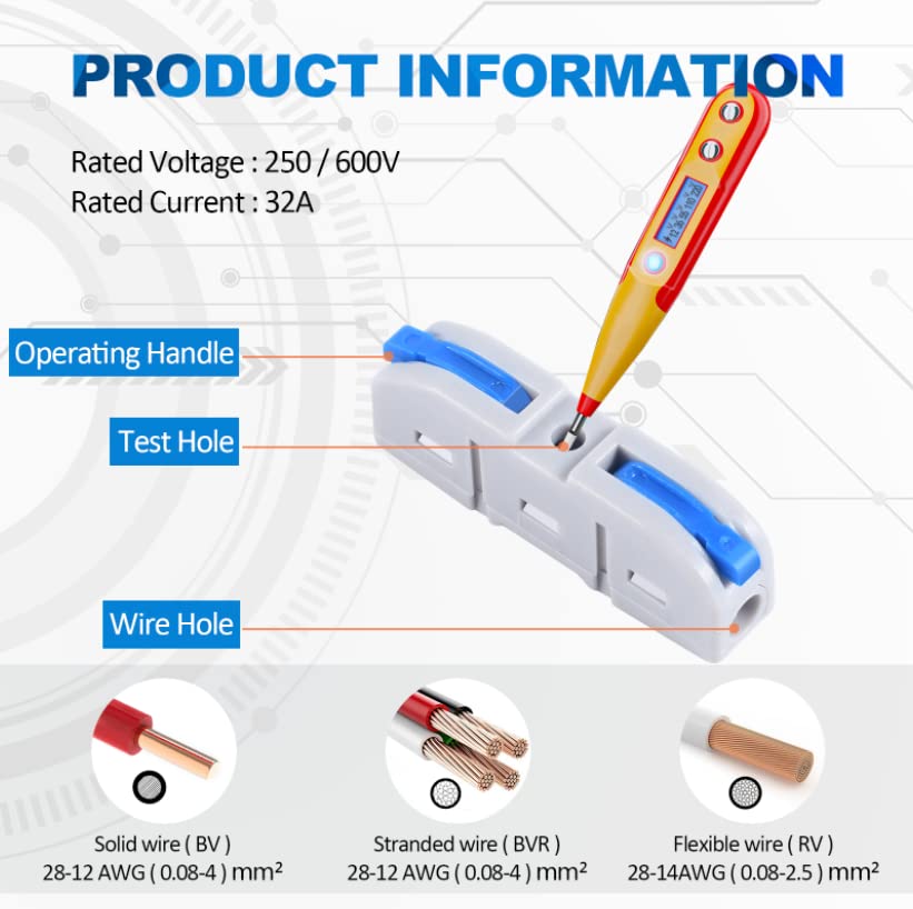 Hızlı Kablo Konnektörü İtmeli Elektrik Terminal Bloğu Üniversal Ekleme Kablo Bağlantısı İçin Kablo Konnektörleri SPL