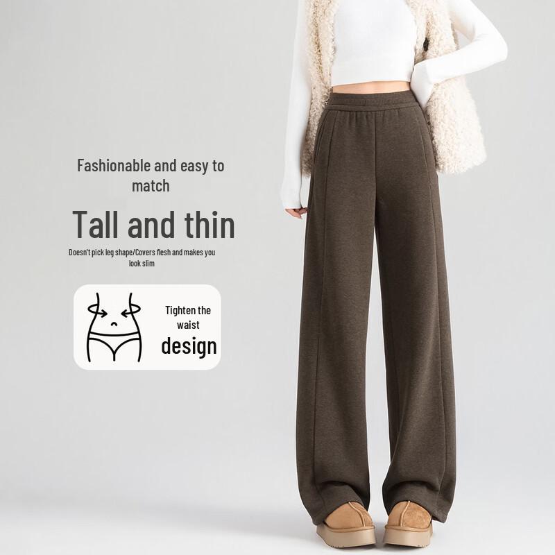 Women's Fleece Lined Wide-Leg Casual Pants