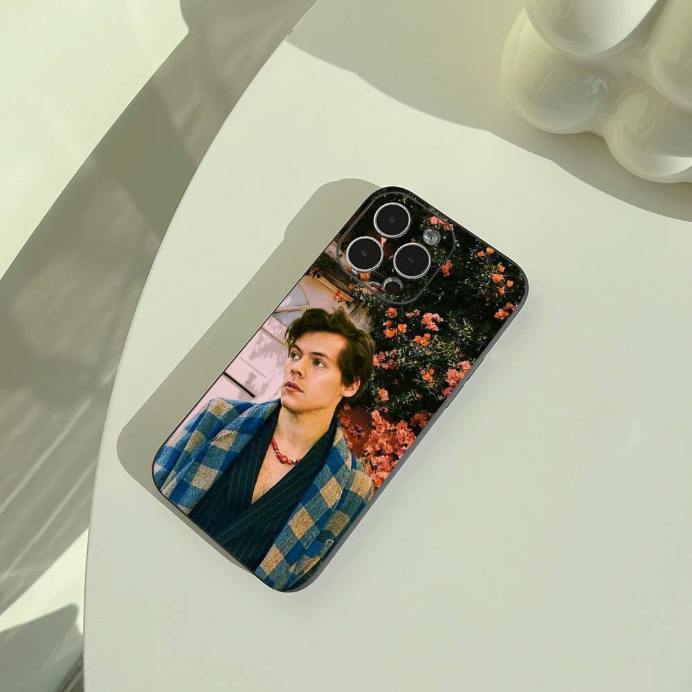 H-Harry Music Styles Phone Case For iPhone 17,16,15,14,13,12,11 Pro Max,16/15/14Plus,XS Soft Black Cover