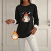 Women's Halloween -Lined Long Sleeve Round Neck Print Casual Winter Top