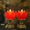 Prayer Lotus Lamp Long-lasting Light Simulated Candlestick LED Candle Lamp  Buddhist Decoration