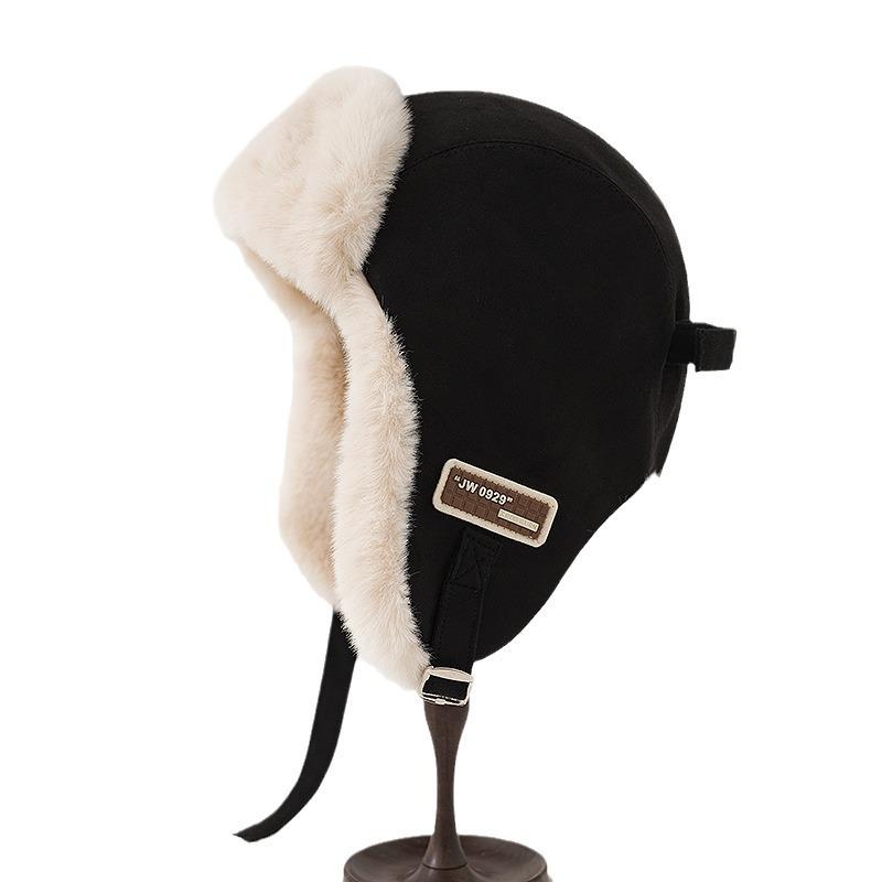 Imitation Fur Mink Hair Hat Female Fall and Winter Plush Fisherman Hat Khaki Senior Show Face Small Warm Ear Protection Lei Feng Hat