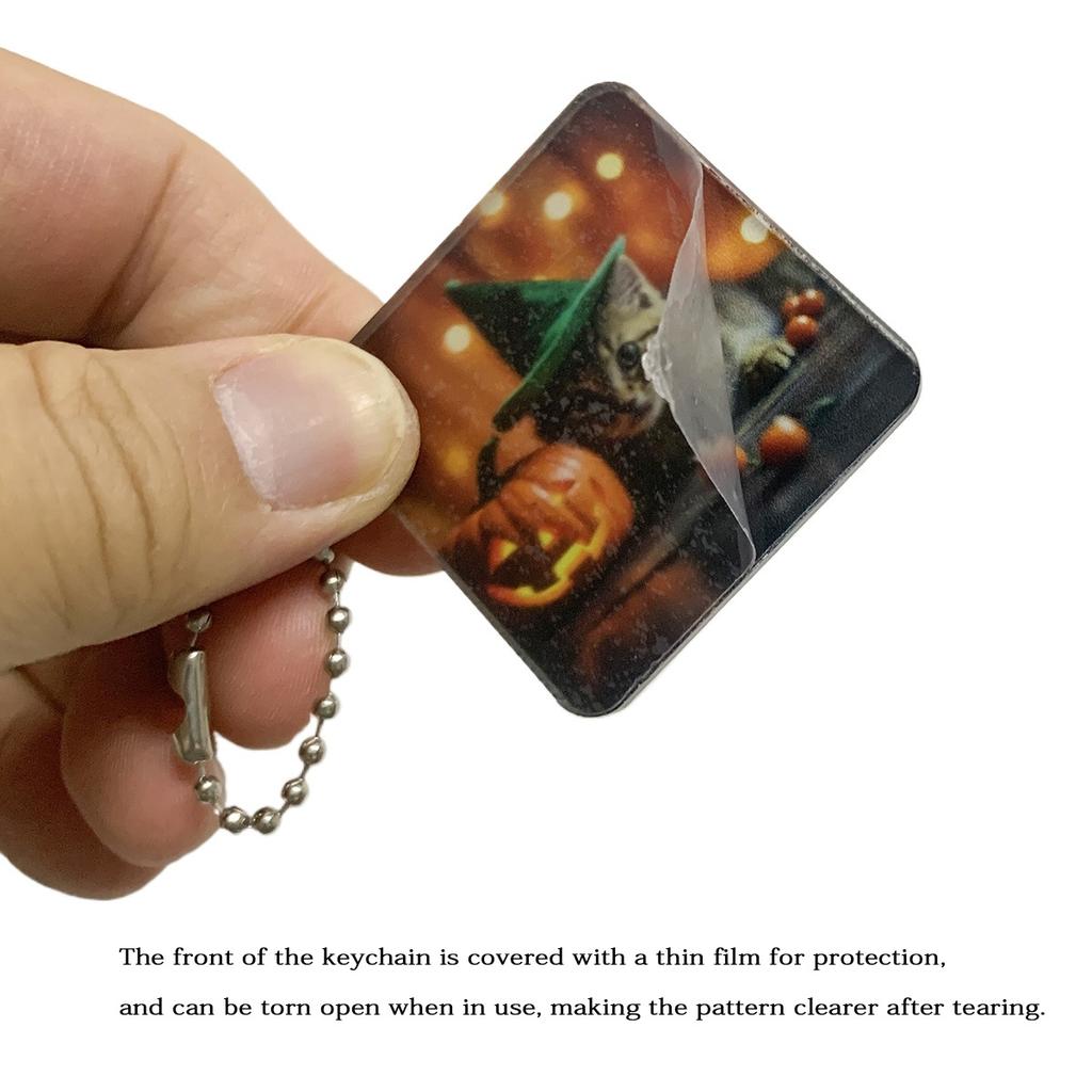 Acrylic Halloween Keychain Pumpkin Light Pendant Cartoon Cute Cat Accessory Pet Accessory Keychain