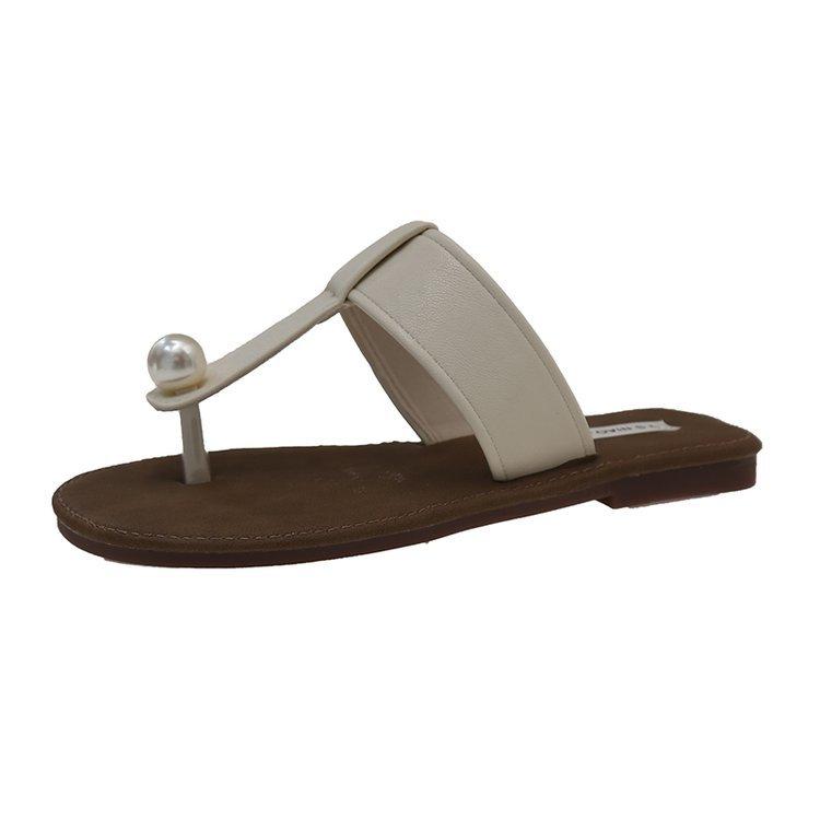 

Korean version of retro toe slippers women s summer wear 2025 new niche flat-bottomed soft-soled beach sandals 39