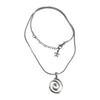 Unique Spirally And Star Shaped Pendant Necklace Stainless Steel Neckwear Gift Concept Jewellery Piece