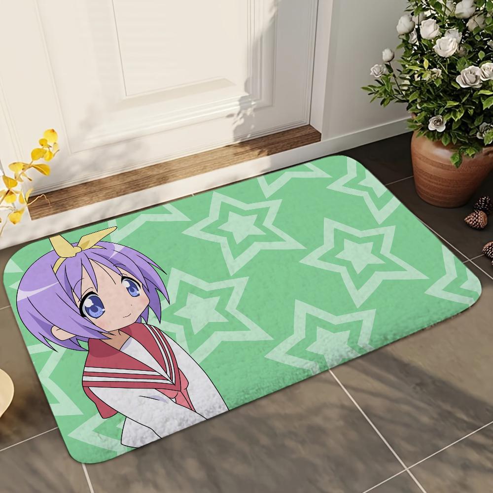 1pc Anime Lucky Star Bathroom Absorbent Mats Anti-Slip Mats Home Decor Supplies Carpets Home Kitchen Floor Mats