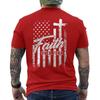 Red Freedom Shirt Faith Over Fear USA Flag Patriotic ON BACK Unisex T-Shirt