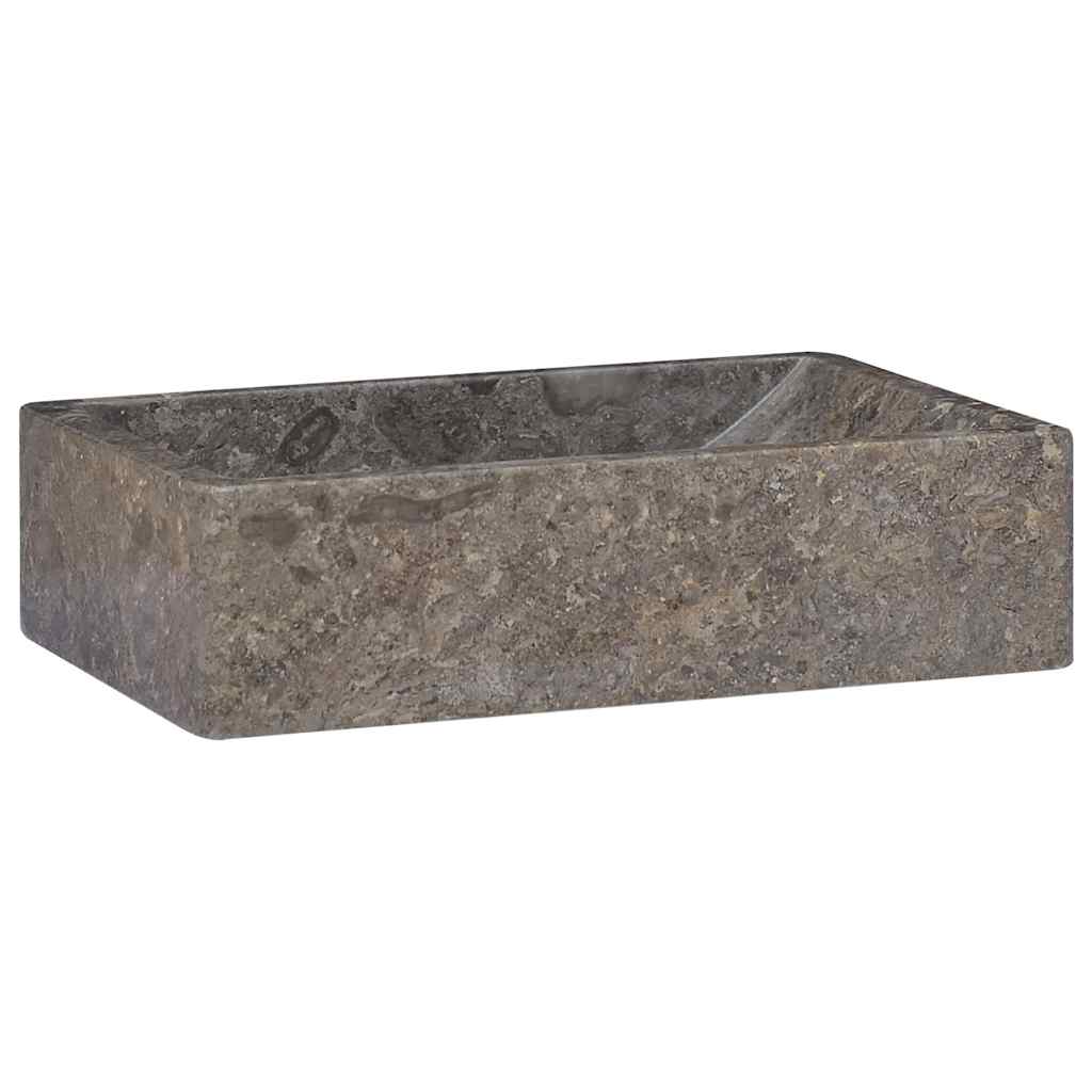 Vidaxl Umywalka, 45X30X12 Cm, Marmurowa, Szara Na Wysoki Połysk