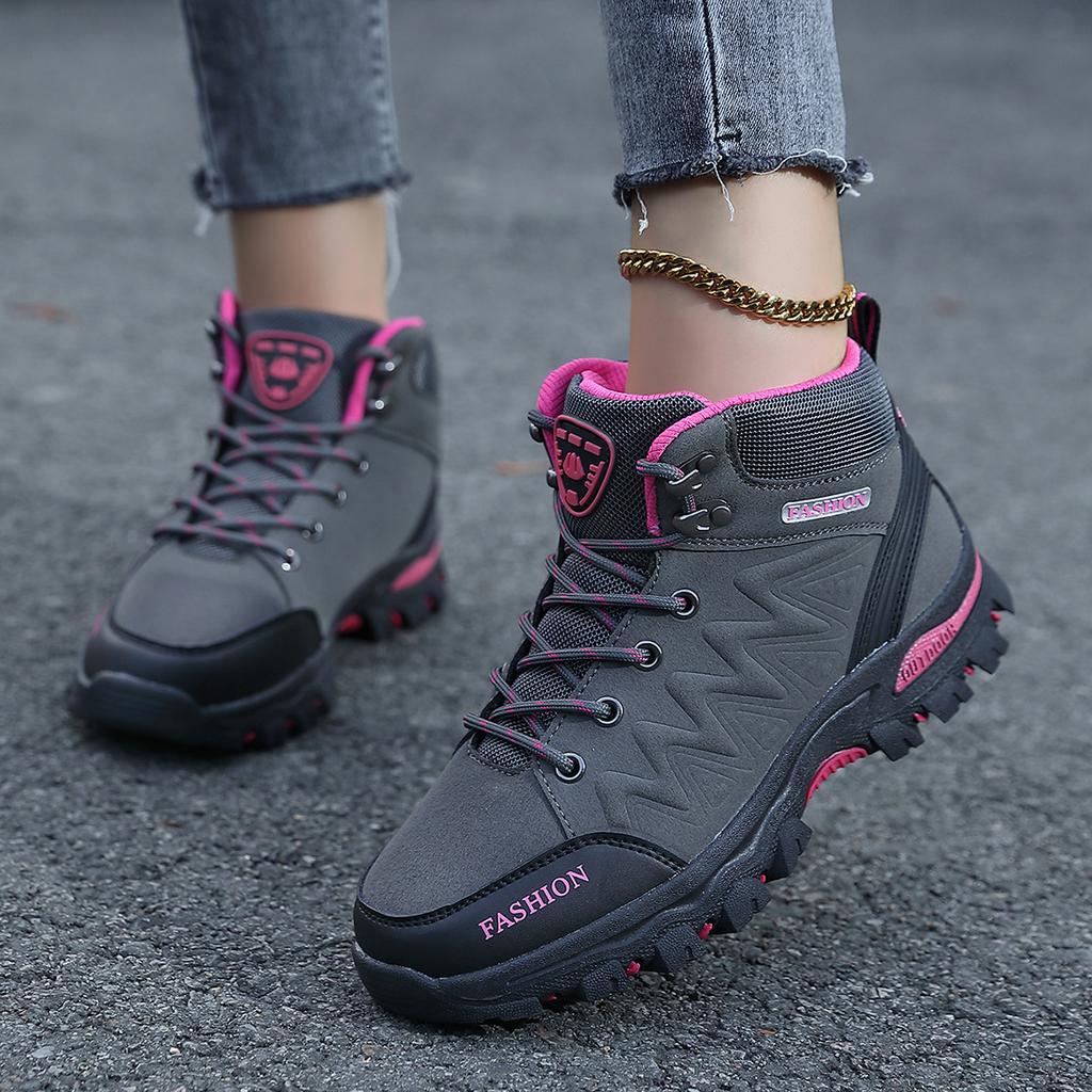 Outdoor hiking shoes women's high-top lace-up sneakers women's casual versatile waterproof running women's shoes