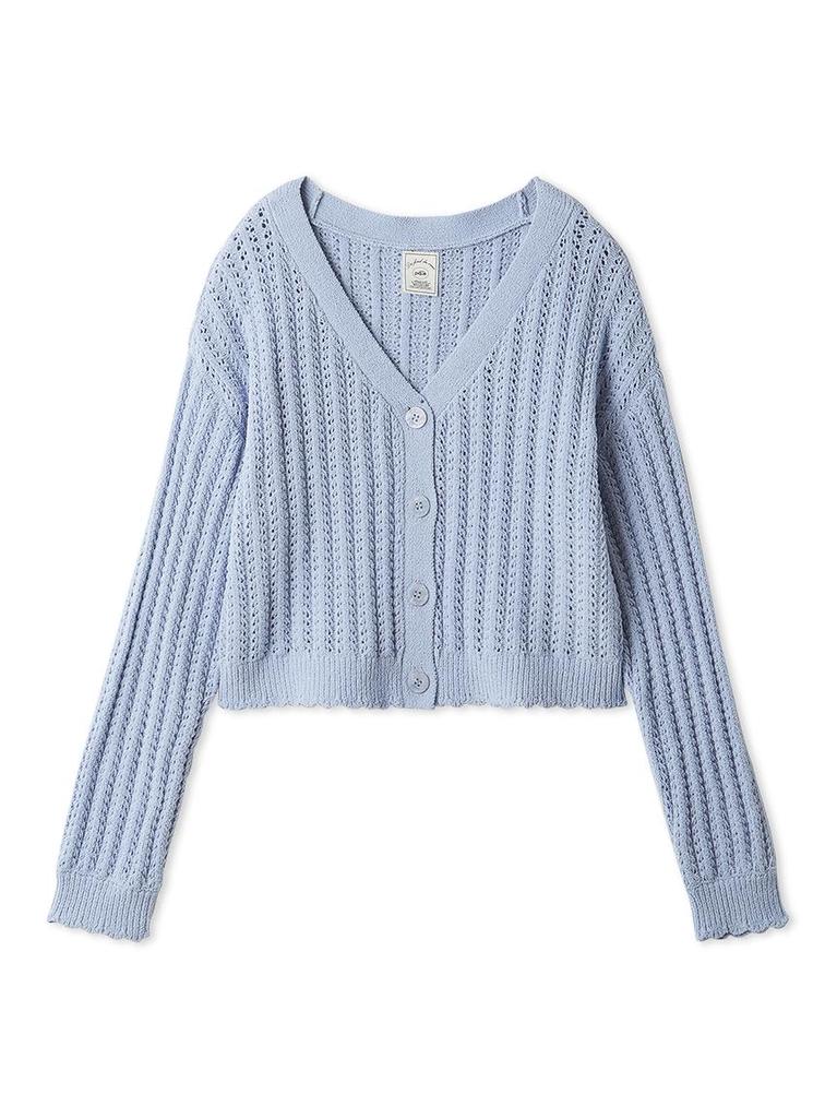 Gelato Pique Crochet Cardigan PWNT252053BLUF