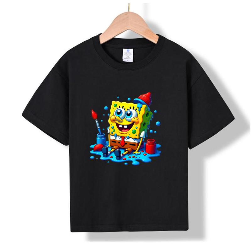 MC-43 MINISO 2026 Summer New Printed Cotton Round Neck T-shirt for Children Aged 1-16, Boys and Girls 100