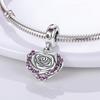 Real Copper Sunflower Blue Zircon Charms Beads Fit Necklace Original Bracelets Exquisite Diy Jewelry Gift