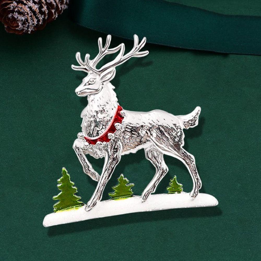 Mistletoe Wreath Christmas Elk Breastpin Snowflake Merry Christmas Decor  Xmas