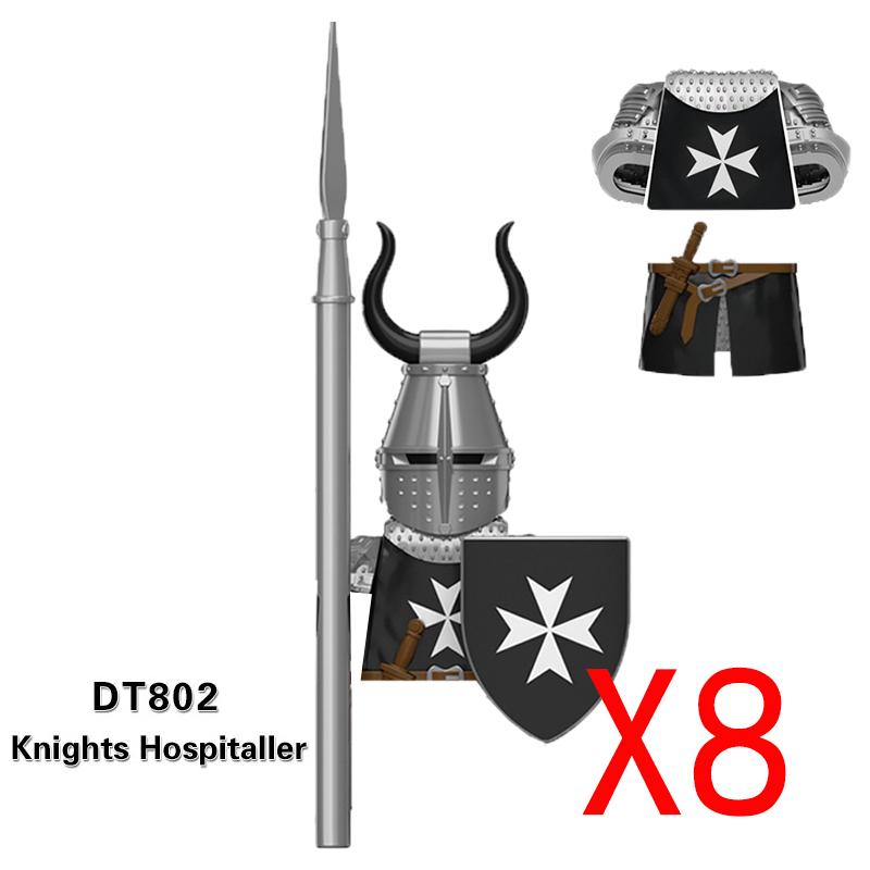 Medieval Military Building Blocks Solider Figures Gifts Weapons Shields Helmets Lionheart Teutonic Knights Militiaman Farmer MOC