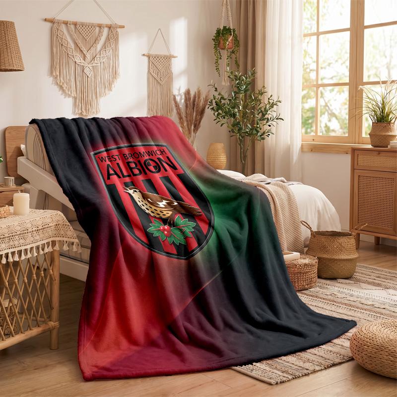 West Bromwich Albion Football Print Flannel Blanket Soft Warm Sofa Bed Throw Blanket For Home Office Bedroom