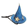 Hamster Hat Moon Star Pattern Small Animal Pet Top Hats with Adjustable Chin Strap for Turtles Lizards Geckos Blue
