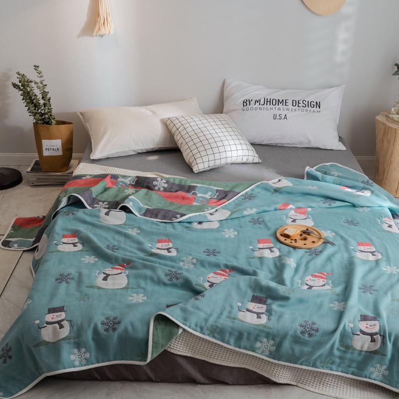 The New Cotton Six-layer Gauze Towel Quilt Is A Single Double Air Conditioning Blanket, A Cotton Sofa Towel, A Four-season Lunch Break Blanket
