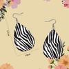 Exaggerated zebra print teardrop earrings