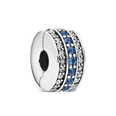 European New 925 Sterling Silver Blue  Clip Star Snowflake Charms Beads Fit Original Fashion Bracelet For Women Jewelry Making