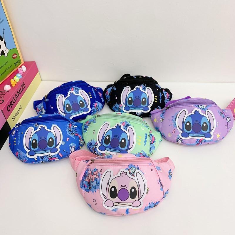 Lilo Stitch Cartoon Kids Waist Bag With Breathable Nylon For Daily Use