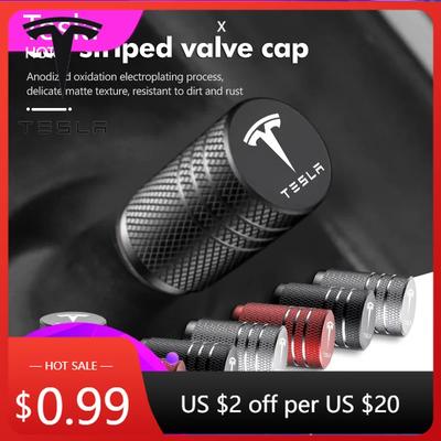 Car Sticker 2025 New Aluminum Alloy Car Wheel Tire Valve Cap Tyre Rim Stem Cover For Tesla Model 3 Y S X Roadster