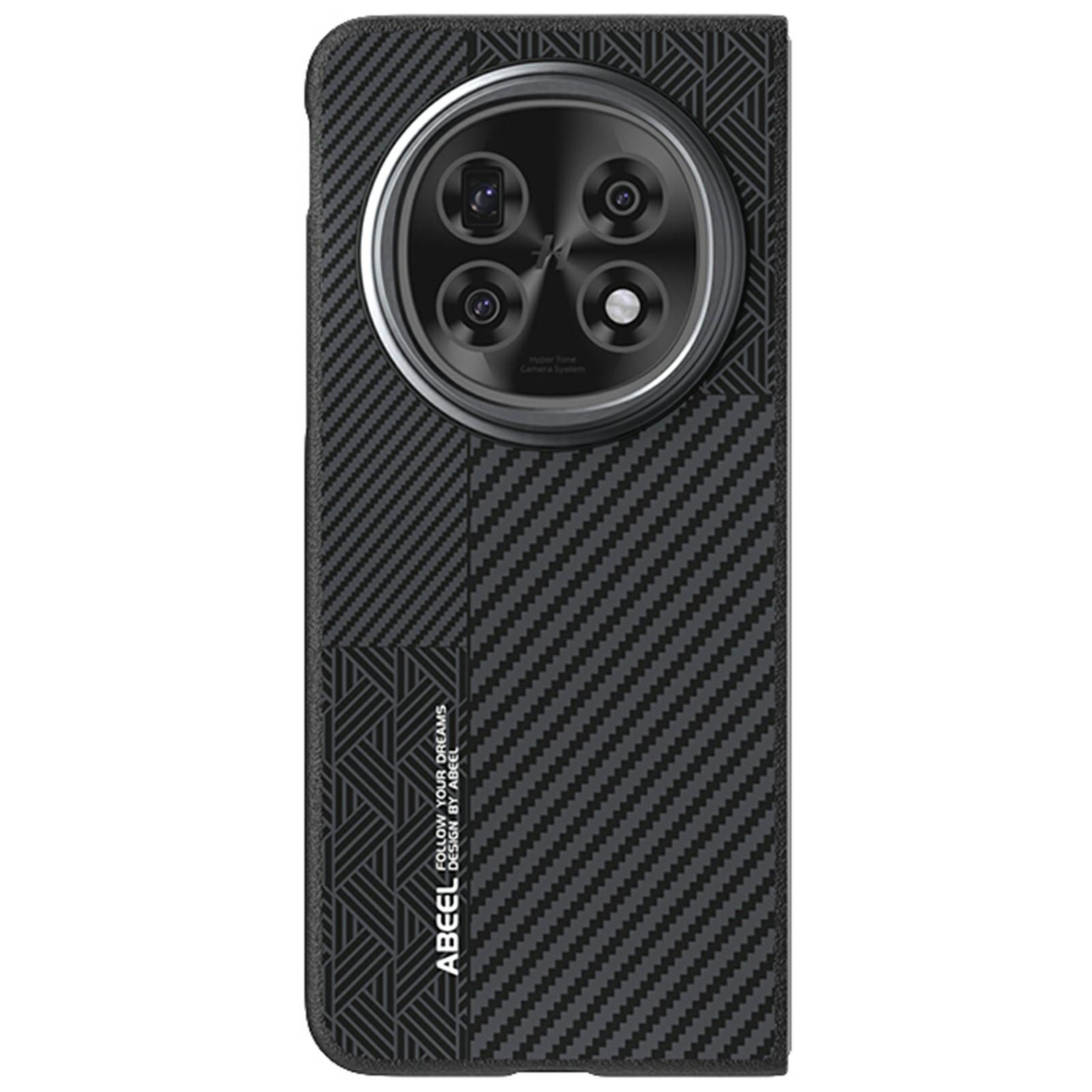 

ABEEL For Oppo Find N5 5G Case PC+TPU+Aluminum Alloy+PU Leather Phone Cover Compatible with MagSafe Texture 2