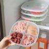 2pcs Food Storage Container Food Grade Plastic Heat Resistant Meat Preservation Box 4Grids Scallion Ginger Garlic Storage Box