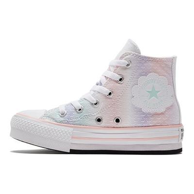 Chuck Taylor All Star Lift Platform High PS Mermaid Scales Kids Sneakers White Storm-Pink Light-Dew 372752C
