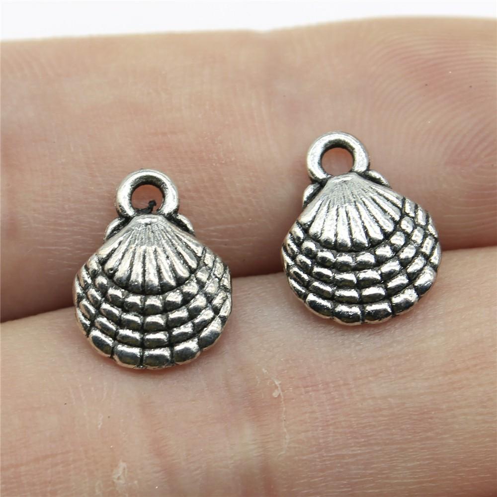 20pcs Shell Charms Antique Silver Color Sea Shell Pendant Charms Shell Charms For Jewelry Making DIY Craft