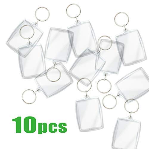 Custom Photo Keychain Making Kit, Large Capacity, Handmade Accessories (Clear, 10 pieces)