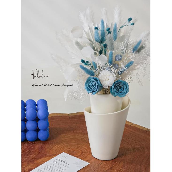 Natural Dried Flower Bouquet, Real Flower Arrangements Preserved Flowers Mix Bouquet, Varieties Flowers for Vase, Floral Arrangement for Home Wedding