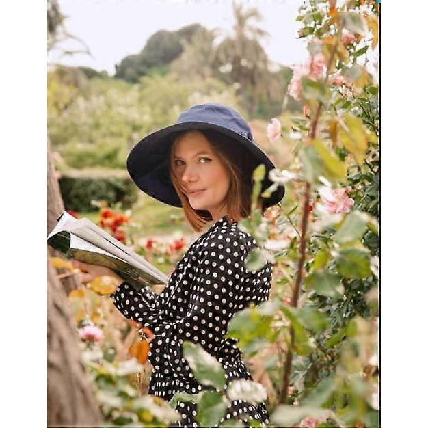 Packable Summer Cotton Sun Hat Bucket for Women UV Protection Wide Brim Beach Gardening Travel 54-64CM