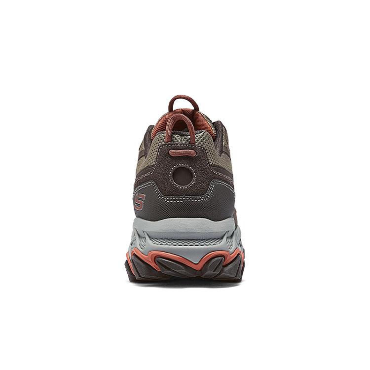 Skechers Outdoor Mens Thick Sole Sports Shoes Lightweight Commuting Versatile Mid-Top Outdoor Lightweight Hiking Shoes Men Sneaker Brown 237357-BRN