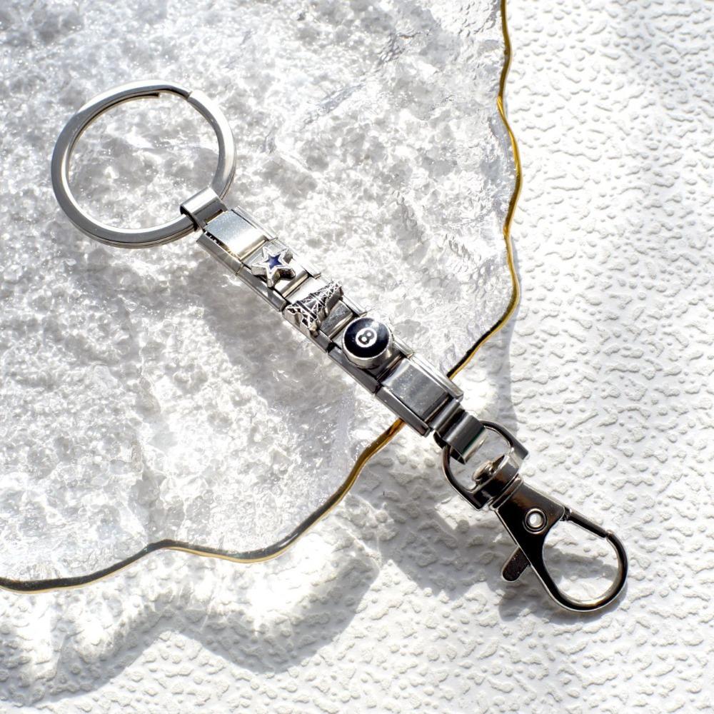 Italian Charm Love Italian Charm Chain Stainless Steel Car Keychain Fun Modular Bracelet Gift