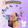 Assorted Squishy Blind Box Toys 100+Pcs Surprise Stress Relief Figures Includes Giant Yellow Gorilla Moai Head Panda Rabbit
