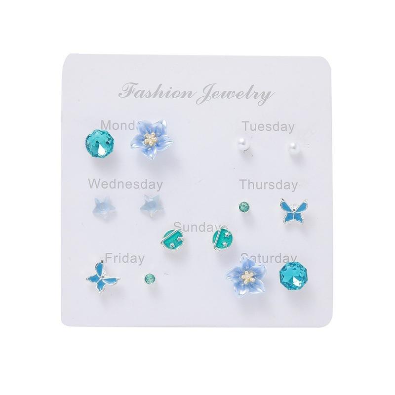 Elegant Butterfly Stud Earrings: Cute, Simple, Versatile Forest-Themed Set for Women (7 Pairs)