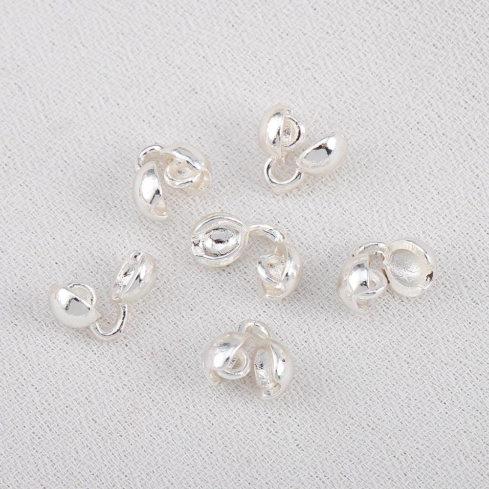 10Pcs 18K Gold Plated Brass Crimp Beads End Caps for Jewelry Making Caps for Bracelet Jewelry Making Supplies DIY Accessories