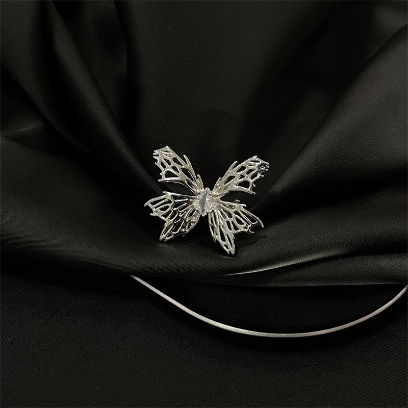 Butterfly Language Series Heavy Industry Butterfly Ring Women'S Niche Design Sense Advanced Purple Jewelry Personality French Index Finger Ring