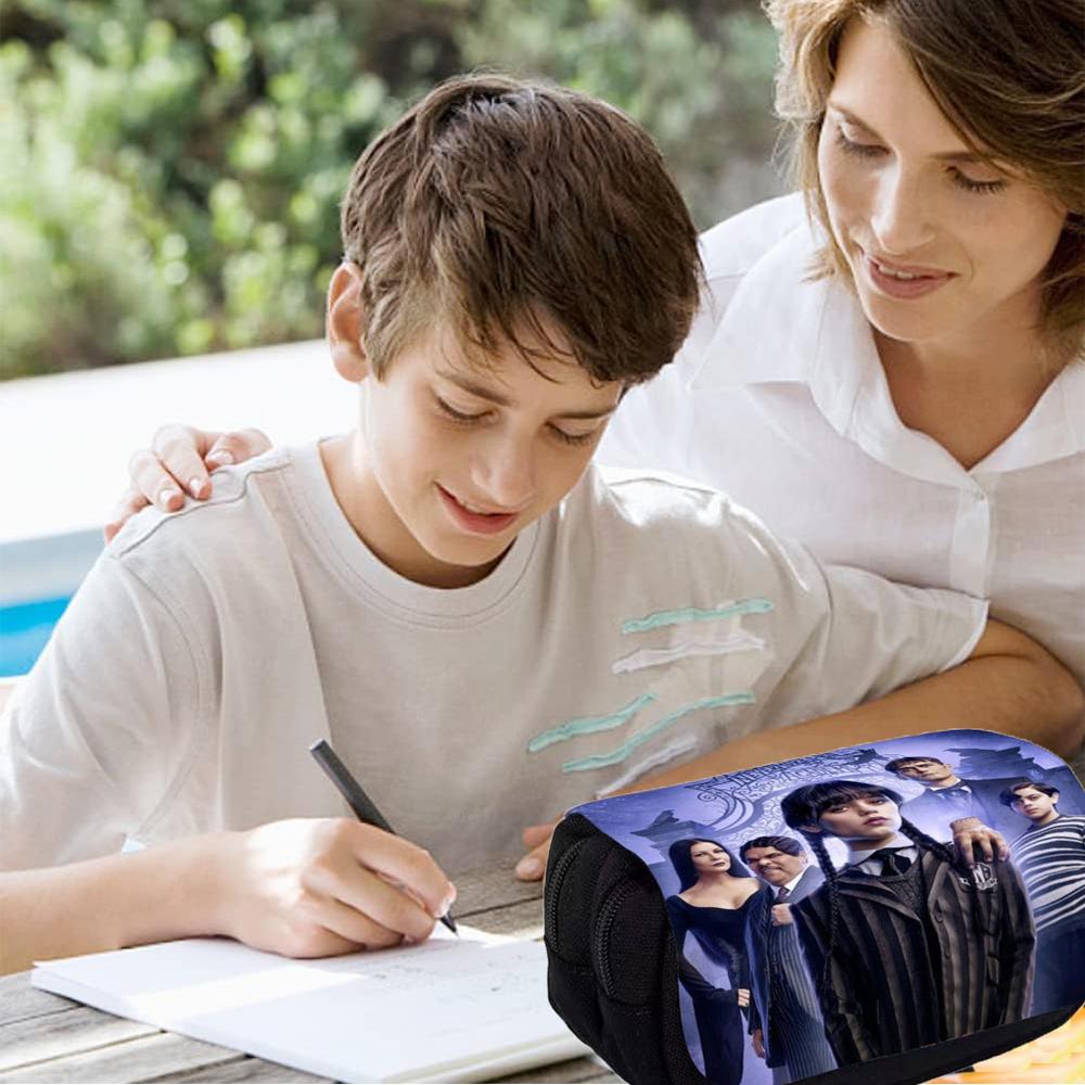 Wednesday Addams Pencil Bag Large Capacity Pen Bag for Home Office School