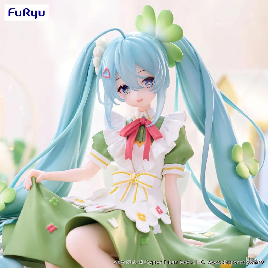 15CM Anime Figure Hatsune Miku Noodle Stopper Lucky Grass Fairy Action Figure PVC Collection Model Ornament Toys Gifts Christmas