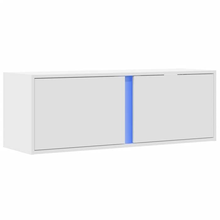 VidaXL Wall-Mounted TV Cabinet with LED Lights White 100x31x35 Cm, Wall-Mounted TV Unit, Floating TV Unit, TV Stand 852264