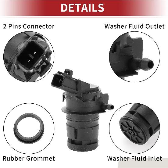 ACROPIX Scheibenwaschpumpe Auto Frontscheibenwaschflüssigkeitspumpe für Toyota Tundra 2007-2016 mit Dichtung - 1 Stück