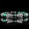 New Trend Double Leopard Head Handmade Tiger's-eye Bracelets  Accessories Handmade Men's Jewelry Pulseras Homme