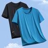 Men's Plus Size Quick Dry T-Shirt, Mesh Breathable High Elastic Short Sleeve Sport Tee (XL-5XL)