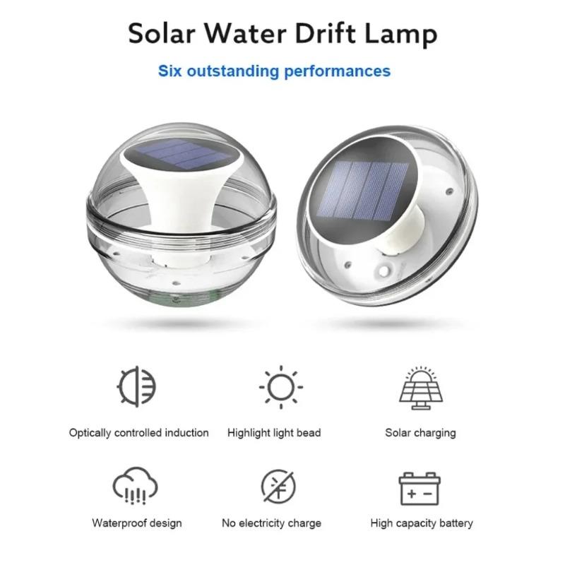 Solar Water Floating Lamp Floating Pool Light Color Changing Pool Landscape Lamp IP65 Waterproof Last Up  for Swimming Pool