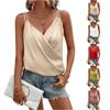 Modieuze Casual V-hals Geplooide Satijnen Camisole voor Dames