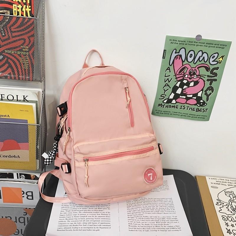 Stylish Minimalist Versatile Backpack High-capacity Casual Bag For Commute Pink
