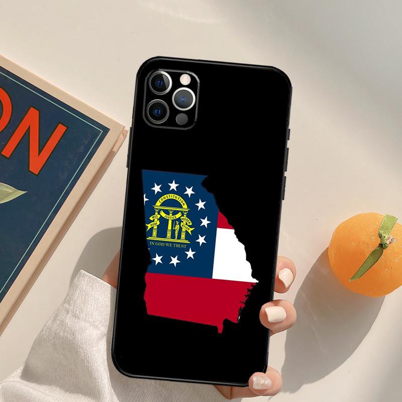 Georgia State Flag Funda Case For iPhone 16 Pro Max 14 11 12 13 15 Pro Max Mini XR 16e 15 16 Plus Phone Cover